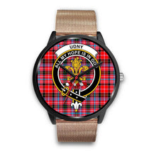 Load image into Gallery viewer, Udny Clans ,Brown Leather watch, leather steel watch, tartan watch, tartan watches, clan watch, scotland watch, merry christmas, cyber Monday, halloween, black Friday
