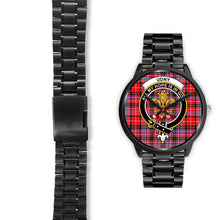 Load image into Gallery viewer, Udny Clans ,Black Leather watch, leather steel watch, tartan watch, tartan watches, clan watch, scotland watch, merry christmas, cyber Monday, halloween, black Friday