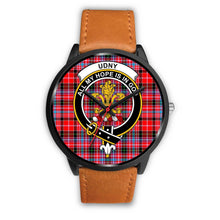 Load image into Gallery viewer, Udny Clans ,Pink Leather watch, leather steel watch, tartan watch, tartan watches, clan watch, scotland watch, merry christmas, cyber Monday, halloween, black Friday
