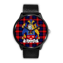 Load image into Gallery viewer, McLaughlin Clans ,Rose Gold Metal Mesh watch, leather steel watch, tartan watch, tartan watches, clan watch, scotland watch, merry christmas, cyber Monday, halloween, black Friday