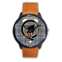 Load image into Gallery viewer, Tweedie Clans ,Pink Leather watch, leather steel watch, tartan watch, tartan watches, clan watch, scotland watch, merry christmas, cyber Monday, halloween, black Friday