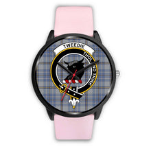 Load image into Gallery viewer, Tweedie Clans ,Silver Metal Link watch, leather steel watch, tartan watch, tartan watches, clan watch, scotland watch, merry christmas, cyber Monday, halloween, black Friday