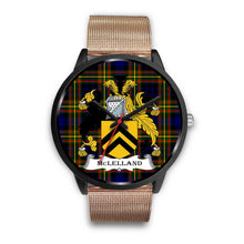 Load image into Gallery viewer, McLelland Clans ,Brown Leather watch, leather steel watch, tartan watch, tartan watches, clan watch, scotland watch, merry christmas, cyber Monday, halloween, black Friday