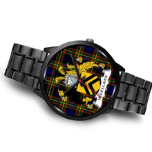 Load image into Gallery viewer, McLelland Clans ,Brown Leather watch, leather steel watch, tartan watch, tartan watches, clan watch, scotland watch, merry christmas, cyber Monday, halloween, black Friday