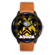 Load image into Gallery viewer, McLelland Clans ,Pink Leather watch, leather steel watch, tartan watch, tartan watches, clan watch, scotland watch, merry christmas, cyber Monday, halloween, black Friday