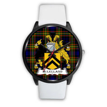 Load image into Gallery viewer, McLelland Clans ,Silver Metal Mesh watch, leather steel watch, tartan watch, tartan watches, clan watch, scotland watch, merry christmas, cyber Monday, halloween, black Friday