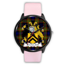 Load image into Gallery viewer, McLelland Clans ,Silver Metal Link watch, leather steel watch, tartan watch, tartan watches, clan watch, scotland watch, merry christmas, cyber Monday, halloween, black Friday