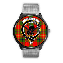 Load image into Gallery viewer, Turnbull Clans ,Rose Gold Metal Link watch, leather steel watch, tartan watch, tartan watches, clan watch, scotland watch, merry christmas, cyber Monday, halloween, black Friday