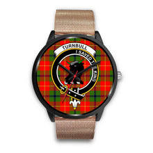 Load image into Gallery viewer, Turnbull Clans ,Brown Leather watch, leather steel watch, tartan watch, tartan watches, clan watch, scotland watch, merry christmas, cyber Monday, halloween, black Friday