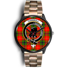 Load image into Gallery viewer, Turnbull Clans ,Black Leather watch, leather steel watch, tartan watch, tartan watches, clan watch, scotland watch, merry christmas, cyber Monday, halloween, black Friday