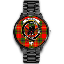 Load image into Gallery viewer, Turnbull Clans ,Black Metal Link watch, leather steel watch, tartan watch, tartan watches, clan watch, scotland watch, merry christmas, cyber Monday, halloween, black Friday