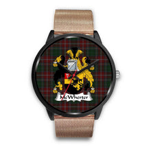 Load image into Gallery viewer, McWhirter Clans ,Brown Leather watch, leather steel watch, tartan watch, tartan watches, clan watch, scotland watch, merry christmas, cyber Monday, halloween, black Friday