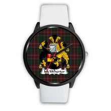 Load image into Gallery viewer, McWhirter Clans ,Silver Metal Mesh watch, leather steel watch, tartan watch, tartan watches, clan watch, scotland watch, merry christmas, cyber Monday, halloween, black Friday