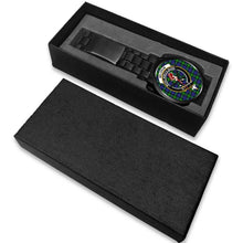 Load image into Gallery viewer, Meldrum Clans ,White Leather watch, leather steel watch, tartan watch, tartan watches, clan watch, scotland watch, merry christmas, cyber Monday, halloween, black Friday