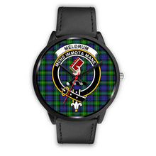 Load image into Gallery viewer, Meldrum Clans ,Black Metal Mesh watch, leather steel watch, tartan watch, tartan watches, clan watch, scotland watch, merry christmas, cyber Monday, halloween, black Friday