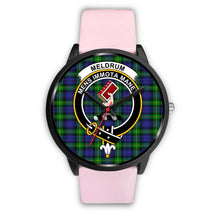 Load image into Gallery viewer, Meldrum Clans ,Silver Metal Link watch, leather steel watch, tartan watch, tartan watches, clan watch, scotland watch, merry christmas, cyber Monday, halloween, black Friday