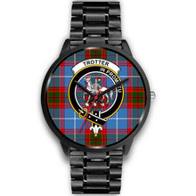 Load image into Gallery viewer, Trotter Clans ,Black Metal Link watch, leather steel watch, tartan watch, tartan watches, clan watch, scotland watch, merry christmas, cyber Monday, halloween, black Friday