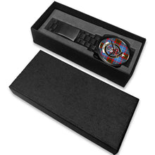 Load image into Gallery viewer, Trotter Clans ,White Leather watch, leather steel watch, tartan watch, tartan watches, clan watch, scotland watch, merry christmas, cyber Monday, halloween, black Friday