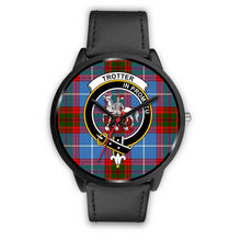 Load image into Gallery viewer, Trotter Clans ,Black Metal Mesh watch, leather steel watch, tartan watch, tartan watches, clan watch, scotland watch, merry christmas, cyber Monday, halloween, black Friday