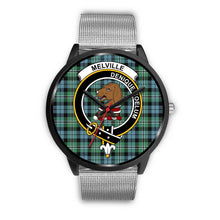 Load image into Gallery viewer, Melville Clans ,Rose Gold Metal Link watch, leather steel watch, tartan watch, tartan watches, clan watch, scotland watch, merry christmas, cyber Monday, halloween, black Friday