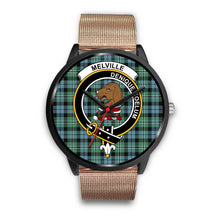 Load image into Gallery viewer, Melville Clans ,Brown Leather watch, leather steel watch, tartan watch, tartan watches, clan watch, scotland watch, merry christmas, cyber Monday, halloween, black Friday