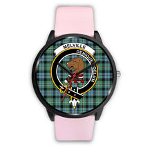 Load image into Gallery viewer, Melville Clans ,Silver Metal Link watch, leather steel watch, tartan watch, tartan watches, clan watch, scotland watch, merry christmas, cyber Monday, halloween, black Friday