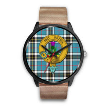Load image into Gallery viewer, Thomson Clans ,Brown Leather watch, leather steel watch, tartan watch, tartan watches, clan watch, scotland watch, merry christmas, cyber Monday, halloween, black Friday