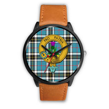 Load image into Gallery viewer, Thomson Clans ,Pink Leather watch, leather steel watch, tartan watch, tartan watches, clan watch, scotland watch, merry christmas, cyber Monday, halloween, black Friday