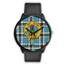 Load image into Gallery viewer, Thomson Clans ,Black Metal Mesh watch, leather steel watch, tartan watch, tartan watches, clan watch, scotland watch, merry christmas, cyber Monday, halloween, black Friday