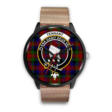 Load image into Gallery viewer, Tennant Clans ,Brown Leather watch, leather steel watch, tartan watch, tartan watches, clan watch, scotland watch, merry christmas, cyber Monday, halloween, black Friday