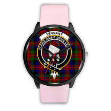 Load image into Gallery viewer, Tennant Clans ,Silver Metal Link watch, leather steel watch, tartan watch, tartan watches, clan watch, scotland watch, merry christmas, cyber Monday, halloween, black Friday