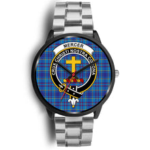 Load image into Gallery viewer, Mercer Modern Clans ,Black Metal Link watch, leather steel watch, tartan watch, tartan watches, clan watch, scotland watch, merry christmas, cyber Monday, halloween, black Friday