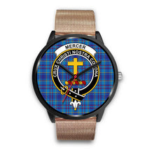 Load image into Gallery viewer, Mercer Modern Clans ,Brown Leather watch, leather steel watch, tartan watch, tartan watches, clan watch, scotland watch, merry christmas, cyber Monday, halloween, black Friday