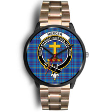 Load image into Gallery viewer, Mercer Modern Clans ,Black Leather watch, leather steel watch, tartan watch, tartan watches, clan watch, scotland watch, merry christmas, cyber Monday, halloween, black Friday