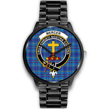 Load image into Gallery viewer, Mercer Modern Clans ,Black Metal Link watch, leather steel watch, tartan watch, tartan watches, clan watch, scotland watch, merry christmas, cyber Monday, halloween, black Friday