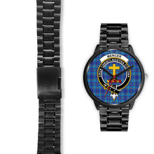 Load image into Gallery viewer, Mercer Modern Clans ,Black Leather watch, leather steel watch, tartan watch, tartan watches, clan watch, scotland watch, merry christmas, cyber Monday, halloween, black Friday
