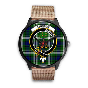 Swinton Clans ,Brown Leather watch, leather steel watch, tartan watch, tartan watches, clan watch, scotland watch, merry christmas, cyber Monday, halloween, black Friday