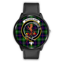 Load image into Gallery viewer, Sutherland II Clans ,Black Metal Mesh watch, leather steel watch, tartan watch, tartan watches, clan watch, scotland watch, merry christmas, cyber Monday, halloween, black Friday