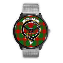 Load image into Gallery viewer, Middleton Modern Clans ,Rose Gold Metal Link watch, leather steel watch, tartan watch, tartan watches, clan watch, scotland watch, merry christmas, cyber Monday, halloween, black Friday