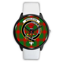Load image into Gallery viewer, Middleton Modern Clans ,Silver Metal Mesh watch, leather steel watch, tartan watch, tartan watches, clan watch, scotland watch, merry christmas, cyber Monday, halloween, black Friday