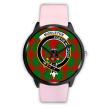 Load image into Gallery viewer, Middleton Modern Clans ,Silver Metal Link watch, leather steel watch, tartan watch, tartan watches, clan watch, scotland watch, merry christmas, cyber Monday, halloween, black Friday