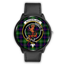 Load image into Gallery viewer, Sutherland I Clans ,Black Metal Mesh watch, leather steel watch, tartan watch, tartan watches, clan watch, scotland watch, merry christmas, cyber Monday, halloween, black Friday