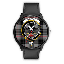 Load image into Gallery viewer, Moffat Modern Clans ,Black Metal Mesh watch, leather steel watch, tartan watch, tartan watches, clan watch, scotland watch, merry christmas, cyber Monday, halloween, black Friday