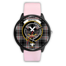 Load image into Gallery viewer, Moffat Modern Clans ,Silver Metal Link watch, leather steel watch, tartan watch, tartan watches, clan watch, scotland watch, merry christmas, cyber Monday, halloween, black Friday