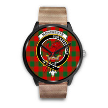 Load image into Gallery viewer, Moncrieffe Clans ,Brown Leather watch, leather steel watch, tartan watch, tartan watches, clan watch, scotland watch, merry christmas, cyber Monday, halloween, black Friday