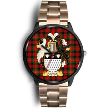 Load image into Gallery viewer, Sturrock Clans ,Black Leather watch, leather steel watch, tartan watch, tartan watches, clan watch, scotland watch, merry christmas, cyber Monday, halloween, black Friday