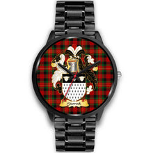 Load image into Gallery viewer, Sturrock Clans ,Black Metal Link watch, leather steel watch, tartan watch, tartan watches, clan watch, scotland watch, merry christmas, cyber Monday, halloween, black Friday