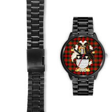 Load image into Gallery viewer, Sturrock Clans ,Black Leather watch, leather steel watch, tartan watch, tartan watches, clan watch, scotland watch, merry christmas, cyber Monday, halloween, black Friday
