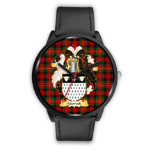 Load image into Gallery viewer, Sturrock Clans ,Black Metal Mesh watch, leather steel watch, tartan watch, tartan watches, clan watch, scotland watch, merry christmas, cyber Monday, halloween, black Friday