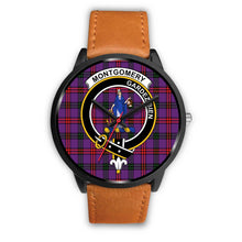 Load image into Gallery viewer, Montgomery Modern Clans ,Pink Leather watch, leather steel watch, tartan watch, tartan watches, clan watch, scotland watch, merry christmas, cyber Monday, halloween, black Friday